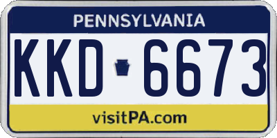 PA license plate KKD6673