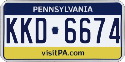 PA license plate KKD6674