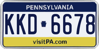 PA license plate KKD6678