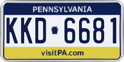 PA license plate KKD6681