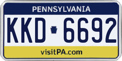 PA license plate KKD6692