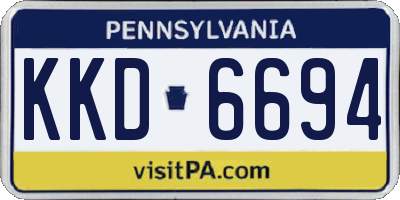 PA license plate KKD6694