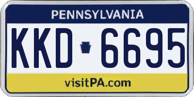 PA license plate KKD6695
