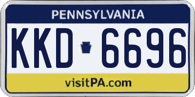 PA license plate KKD6696