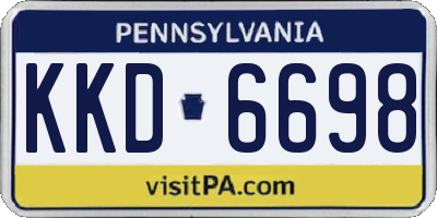 PA license plate KKD6698