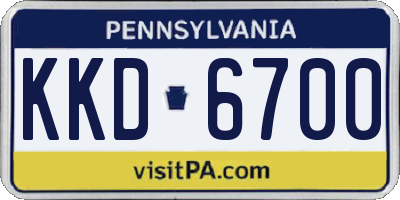 PA license plate KKD6700