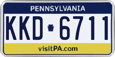PA license plate KKD6711
