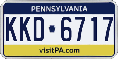 PA license plate KKD6717