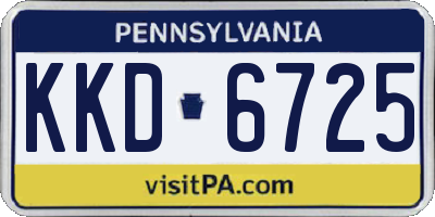 PA license plate KKD6725