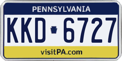 PA license plate KKD6727