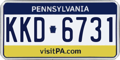 PA license plate KKD6731