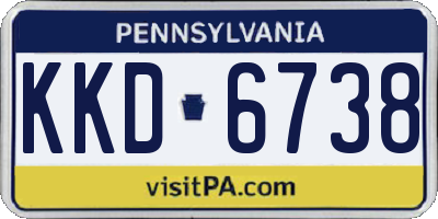 PA license plate KKD6738