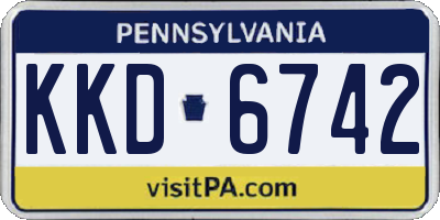 PA license plate KKD6742