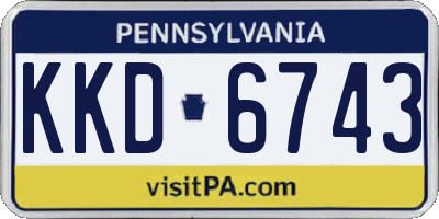 PA license plate KKD6743