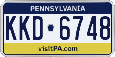 PA license plate KKD6748
