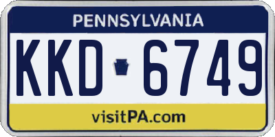 PA license plate KKD6749