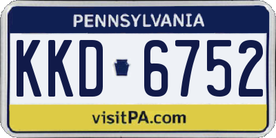 PA license plate KKD6752