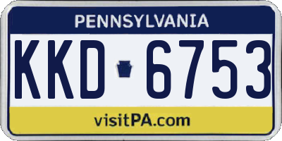 PA license plate KKD6753