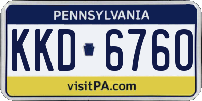 PA license plate KKD6760