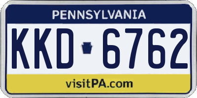 PA license plate KKD6762