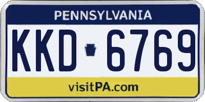 PA license plate KKD6769
