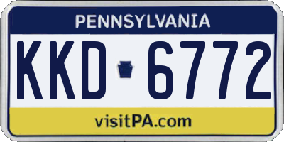 PA license plate KKD6772