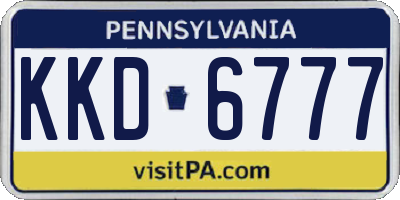 PA license plate KKD6777