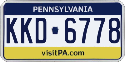 PA license plate KKD6778