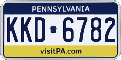 PA license plate KKD6782