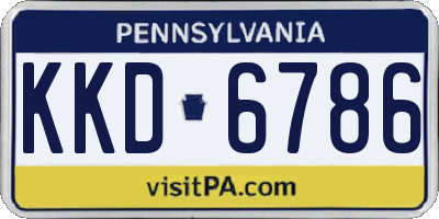 PA license plate KKD6786