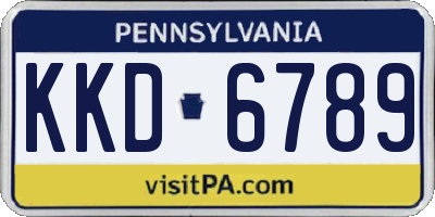 PA license plate KKD6789