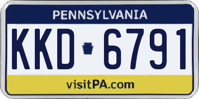 PA license plate KKD6791