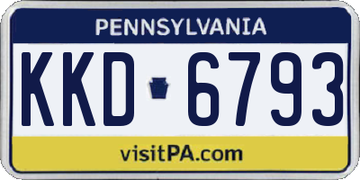 PA license plate KKD6793