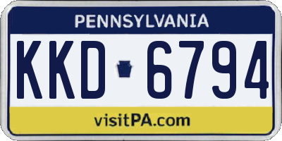 PA license plate KKD6794