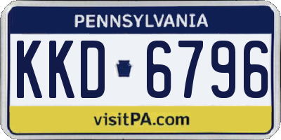 PA license plate KKD6796