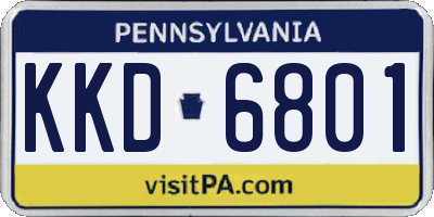 PA license plate KKD6801