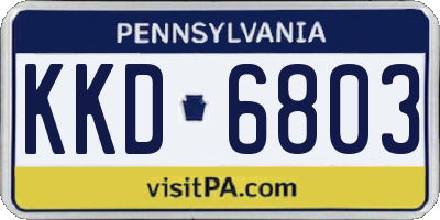 PA license plate KKD6803