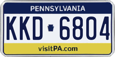 PA license plate KKD6804