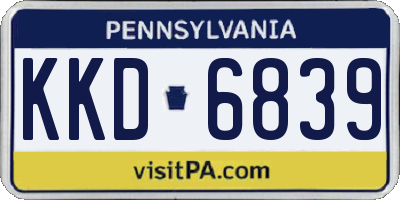 PA license plate KKD6839