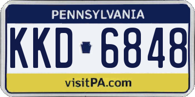 PA license plate KKD6848