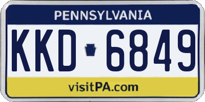 PA license plate KKD6849