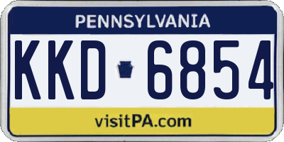 PA license plate KKD6854