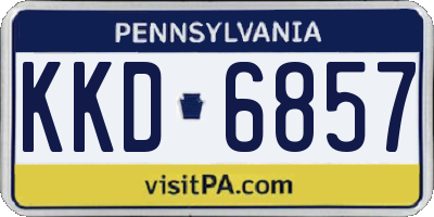 PA license plate KKD6857