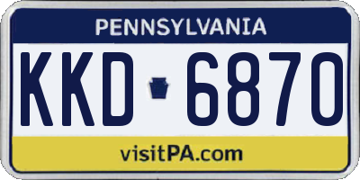PA license plate KKD6870