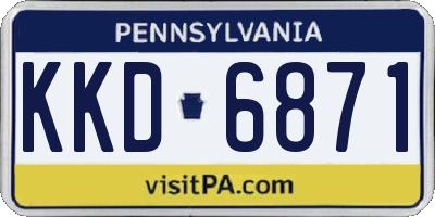 PA license plate KKD6871