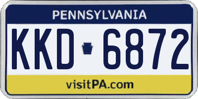 PA license plate KKD6872