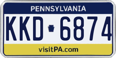 PA license plate KKD6874