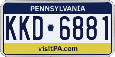 PA license plate KKD6881