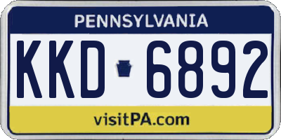PA license plate KKD6892