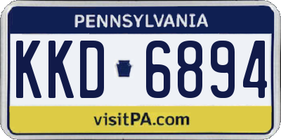 PA license plate KKD6894